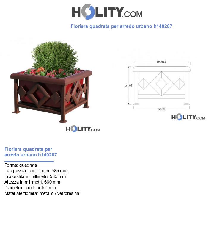 Fioriera quadrata per arredo urbano h140287