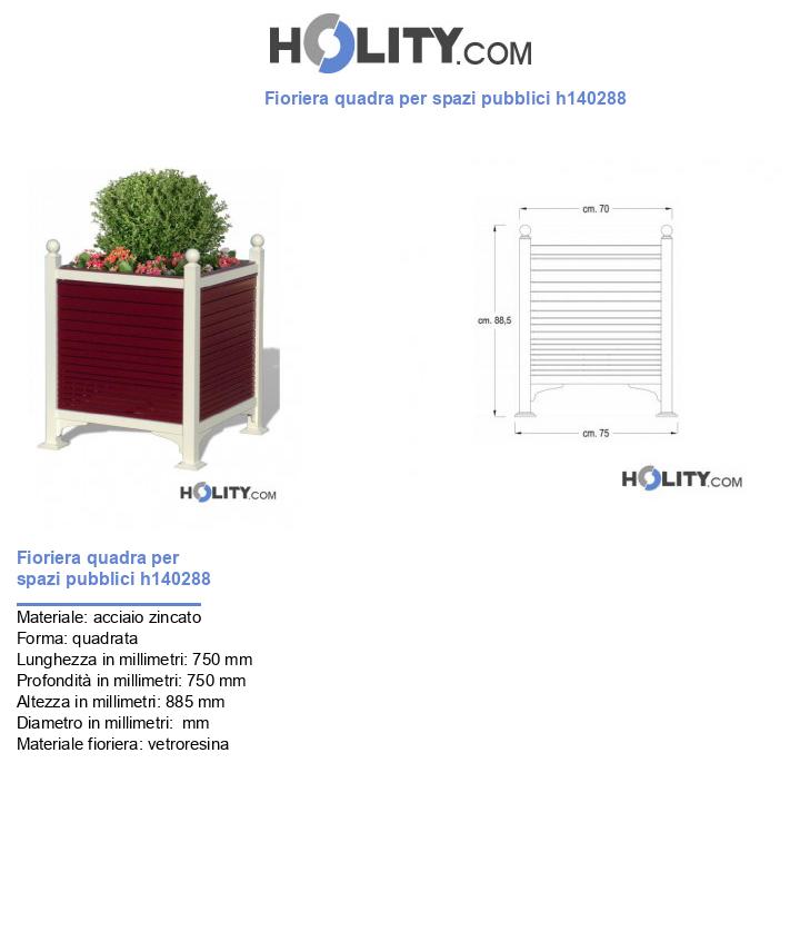 Fioriera quadra per spazi pubblici h140288
