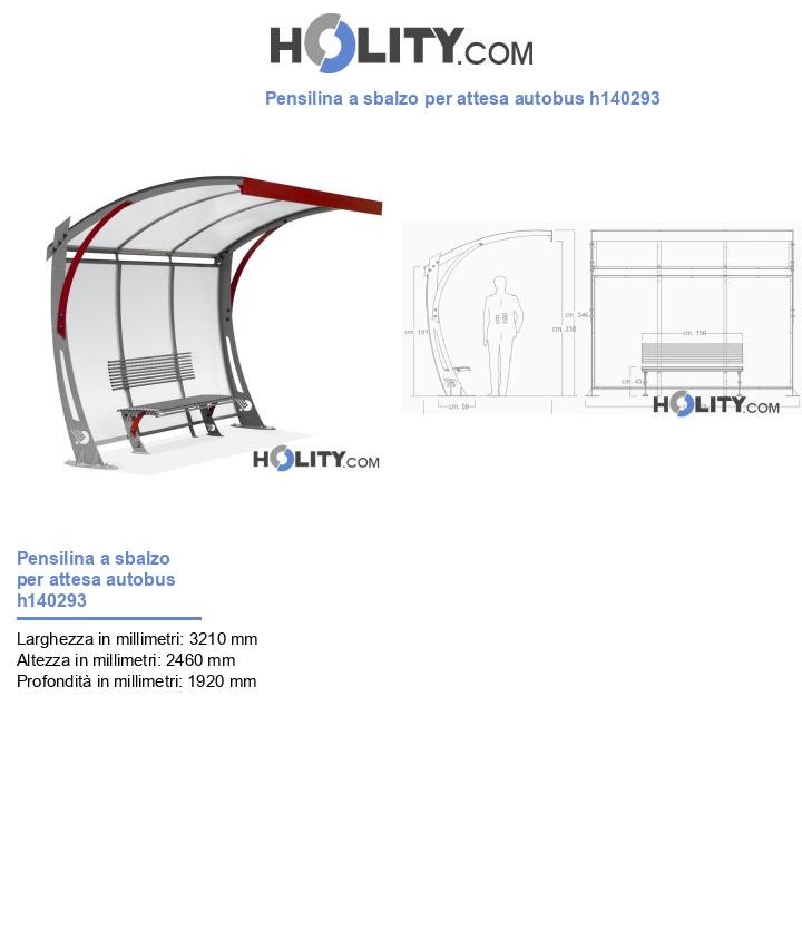 Pensilina a sbalzo per attesa autobus h140293