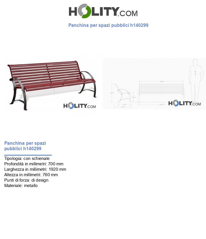 Panchina per spazi pubblici h140299