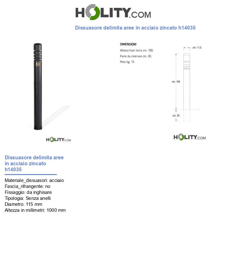 Dissuasore delimita aree in acciaio zincato h14035