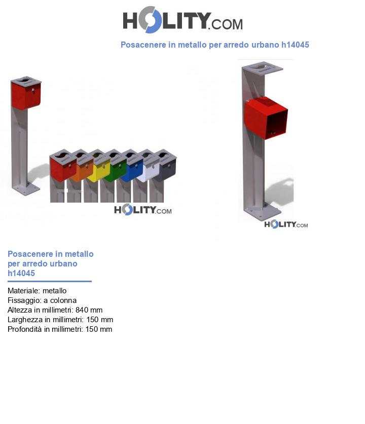 Posacenere in metallo per arredo urbano h14045