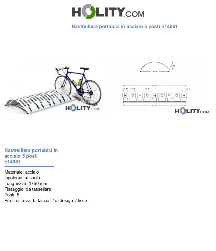 Rastrelliera portabici in acciaio 5 posti h14061