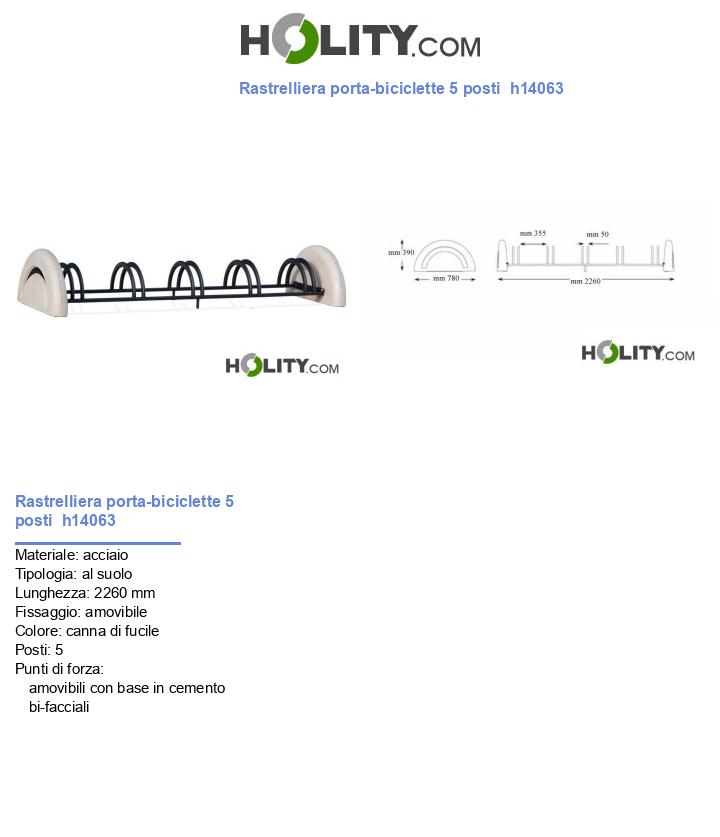 Rastrelliera porta-biciclette 5 posti h14063