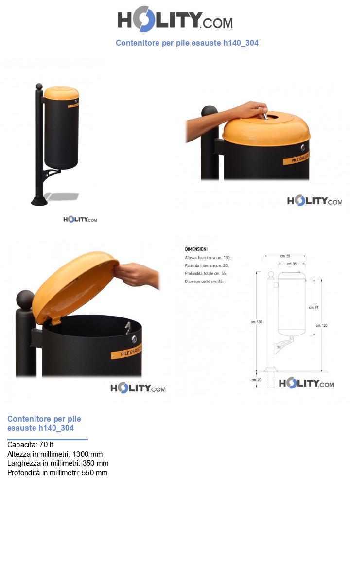 Contenitore per pile esauste h140_304