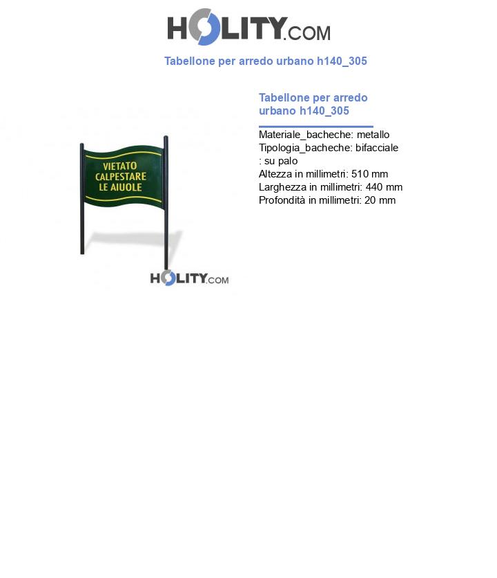 Tabellone per arredo urbano h140_305