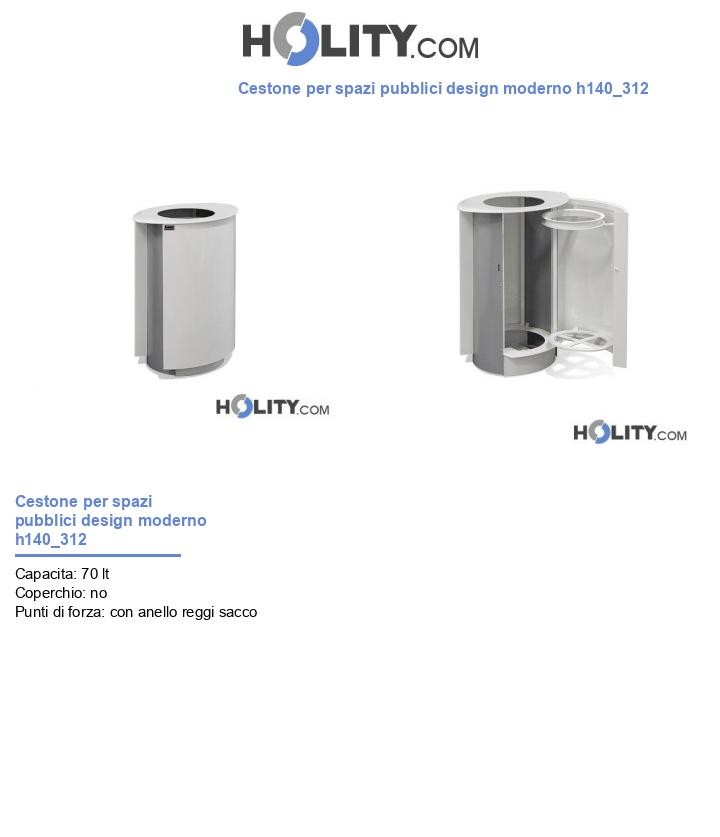 Cestone per spazi pubblici design moderno h140_312