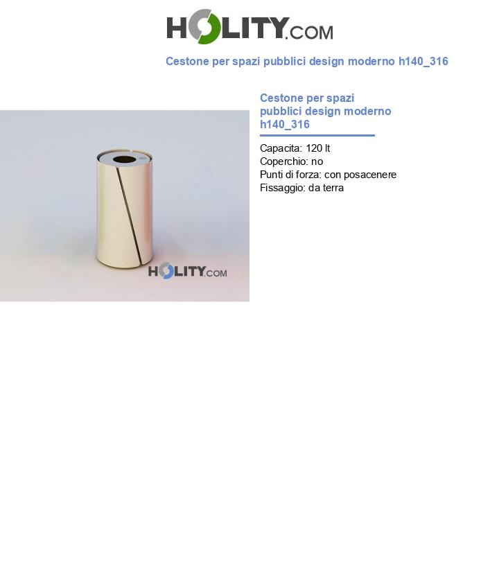Cestone per spazi pubblici design moderno h140_316