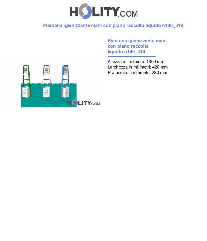 Piantana igienizzante mani con piano raccolta liquido h140_319