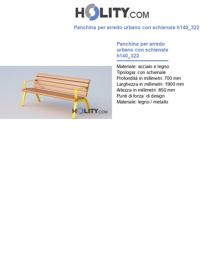 Panchina per arredo urbano con schienale h140_322