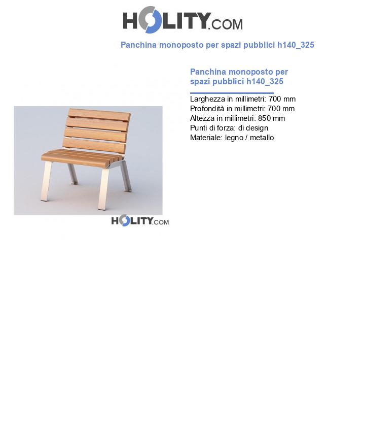 Panchina monoposto per spazi pubblici h140_325
