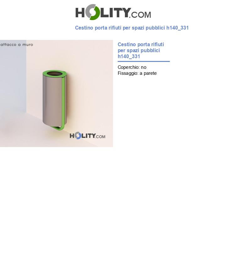 Cestino porta rifiuti per spazi pubblici h140_331