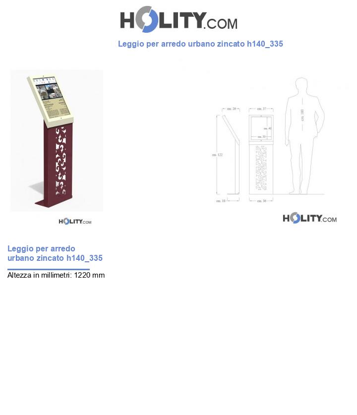 Leggio per arredo urbano zincato h140_335
