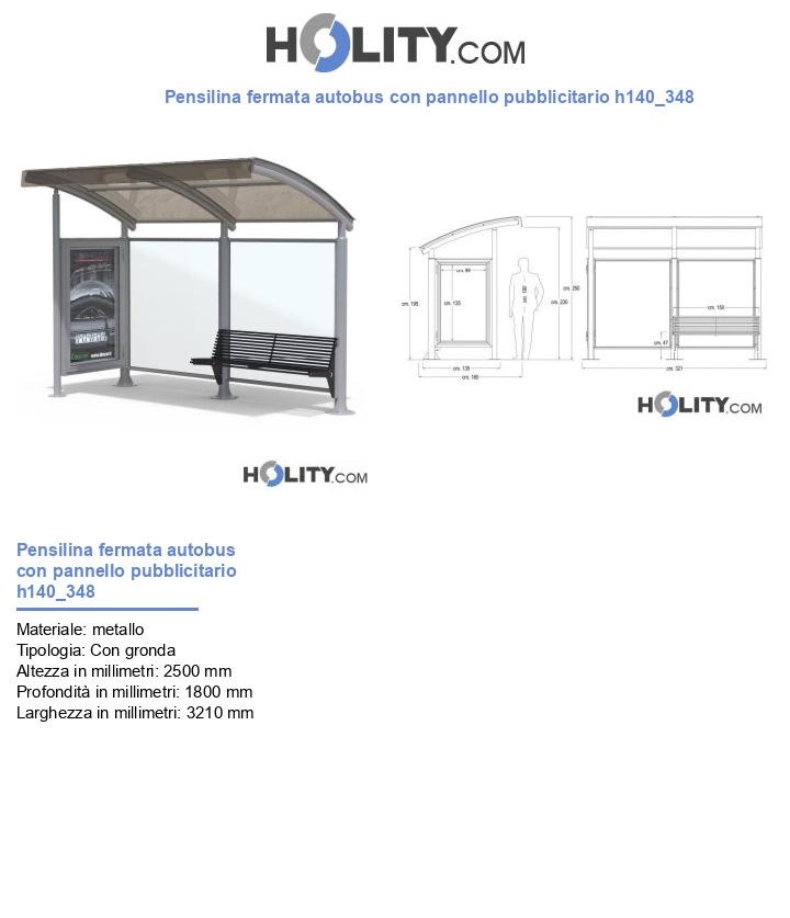 Pensilina fermata autobus con pannello pubblicitario h140_348