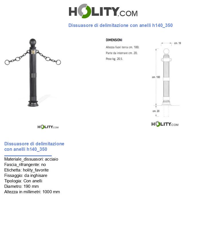 Dissuasore di delimitazione con anelli h140_350