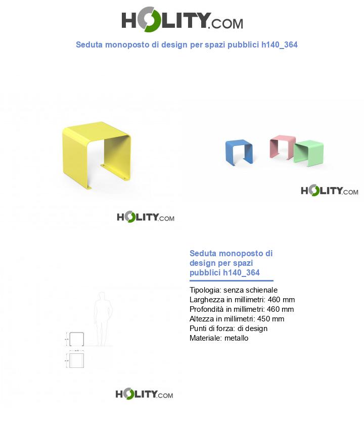 Seduta monoposto di design per spazi pubblici h140_364