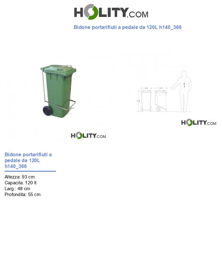 Bidone portarifiuti a pedale da 120L h140_366