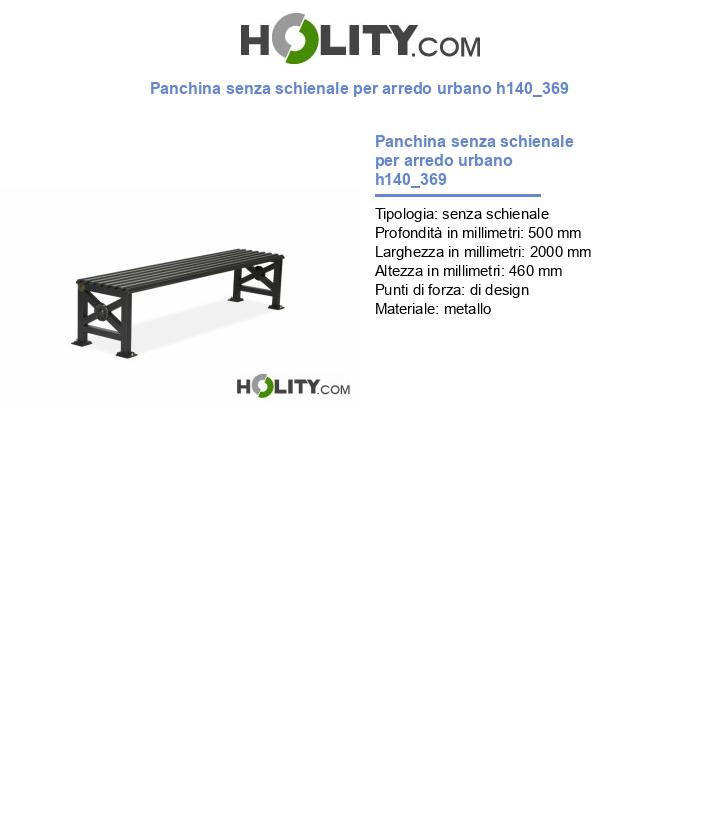 Panchina senza schienale per arredo urbano h140_369