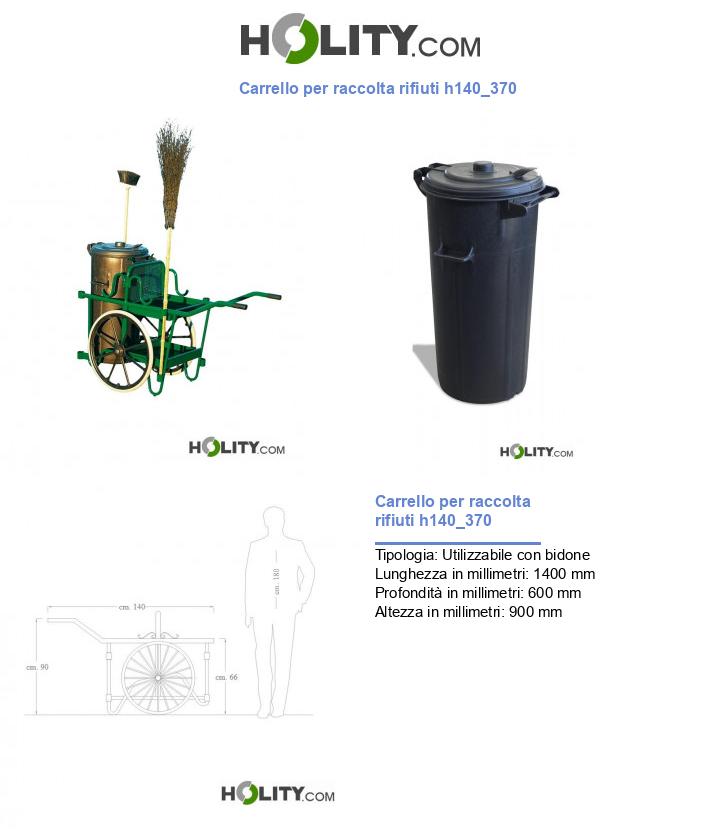 Carrello per raccolta rifiuti h140_370