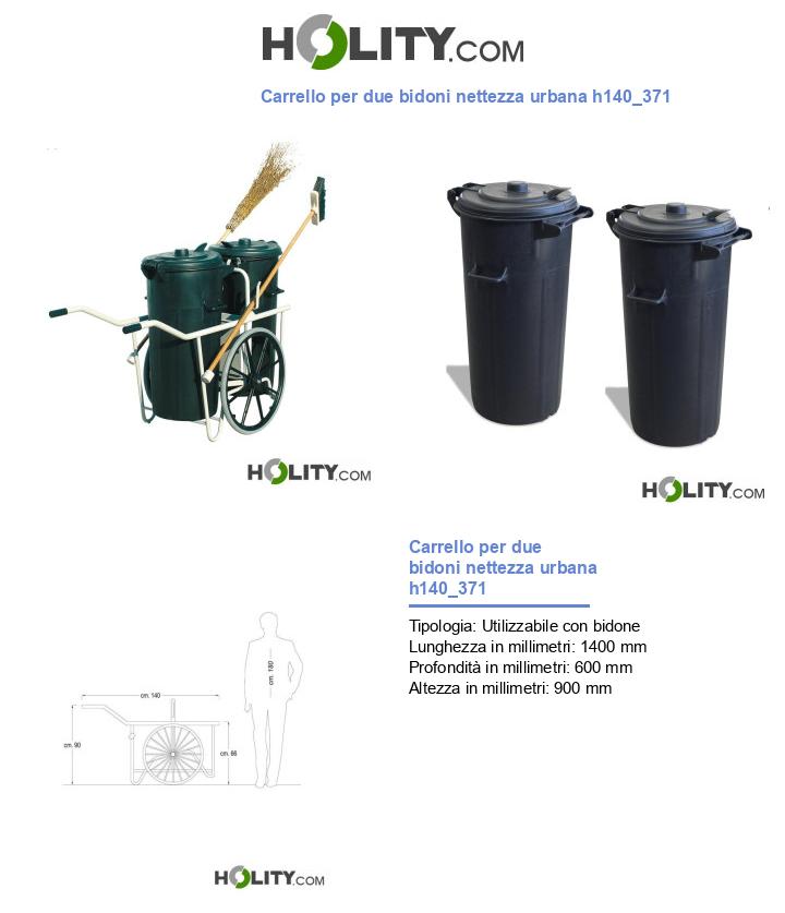 Carrello per due bidoni nettezza urbana h140_371