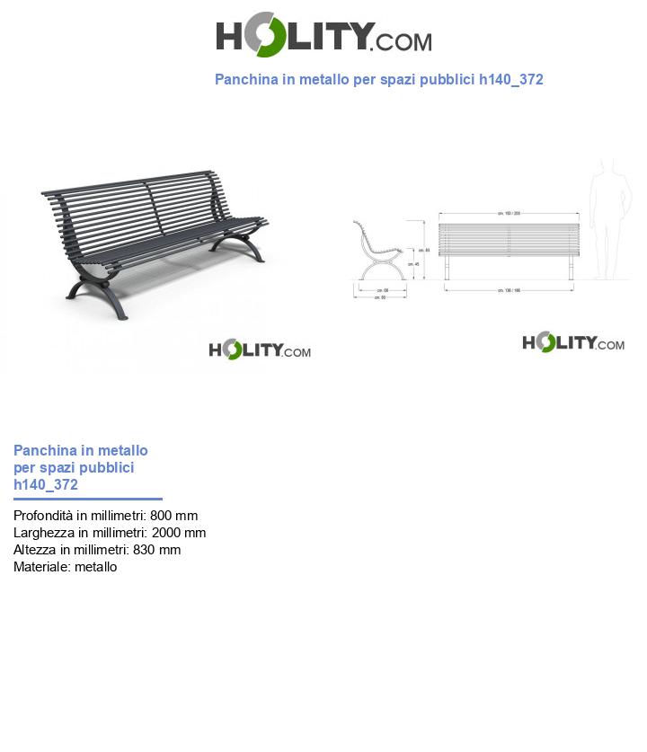 Panchina in metallo per spazi pubblici h140_372