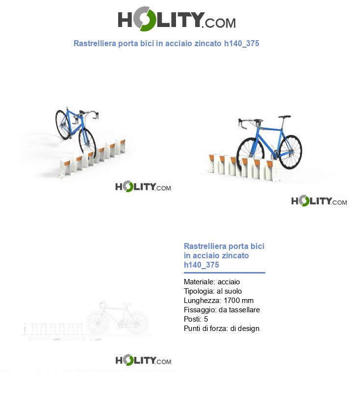 Rastrelliera porta bici in acciaio zincato h140_375