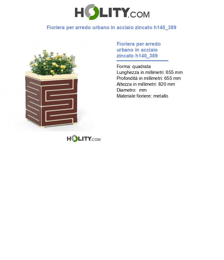 Fioriera per arredo urbano in acciaio zincato h140_389