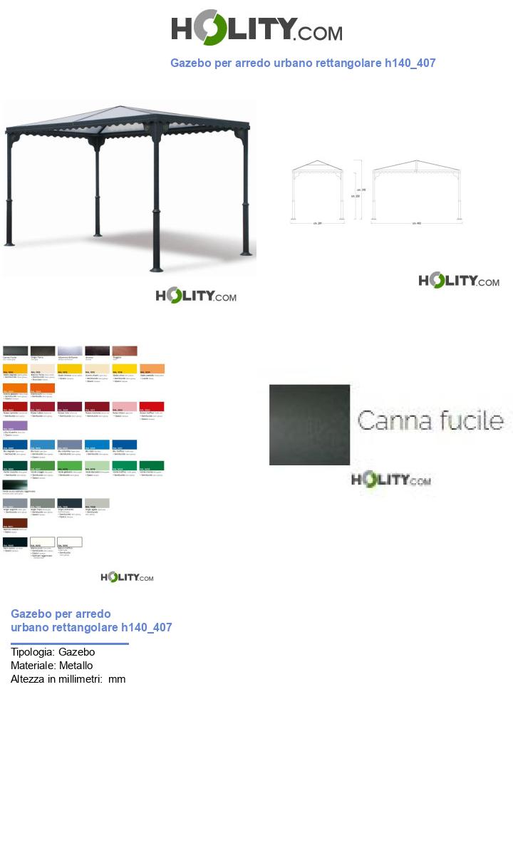 Gazebo per arredo urbano rettangolare h140_407