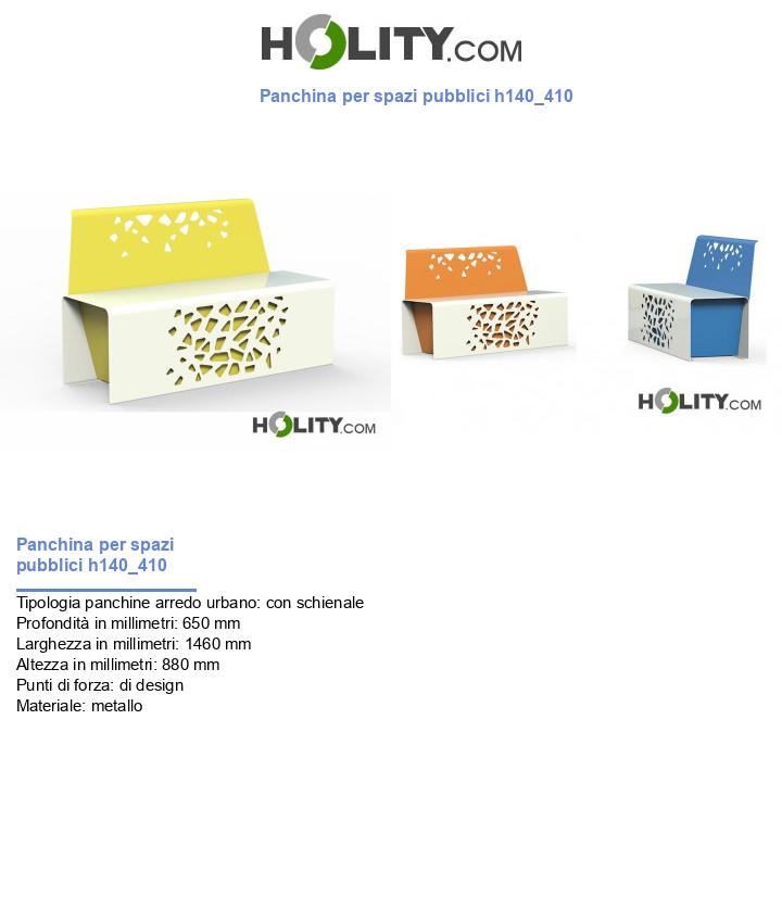 Panchina per spazi pubblici h140_410
