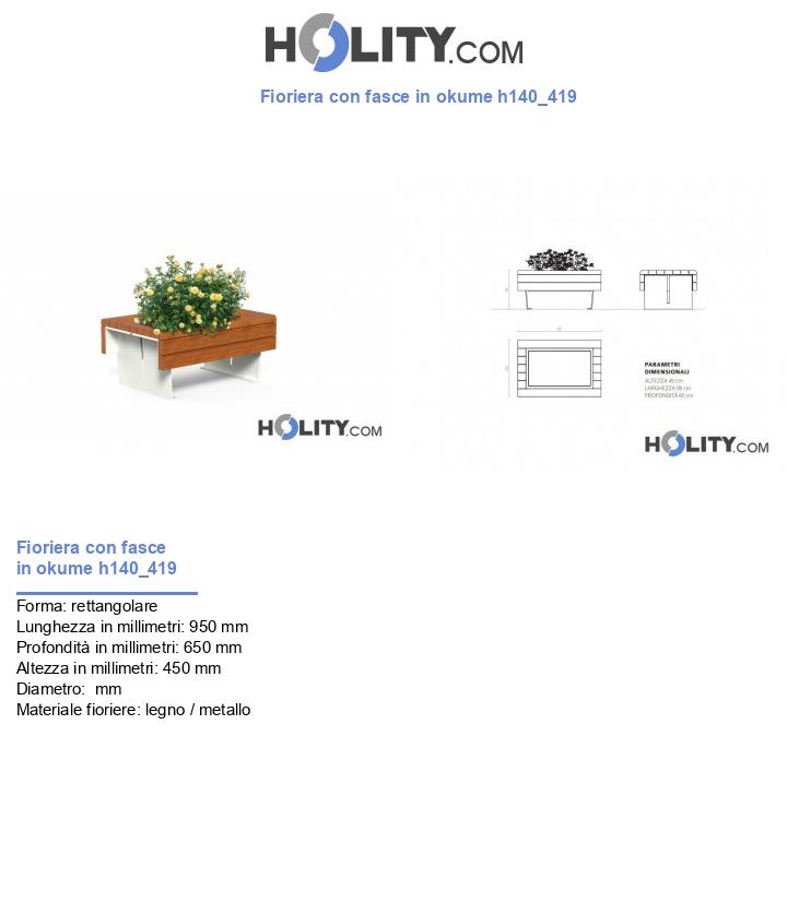 Fioriera con fasce in okume h140_419