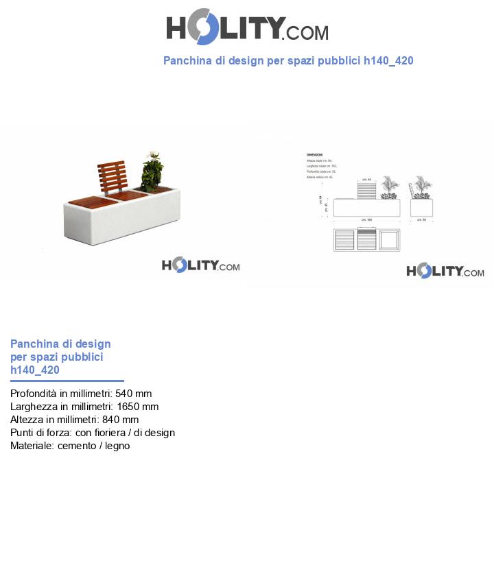 Panchina di design per spazi pubblici h140_420