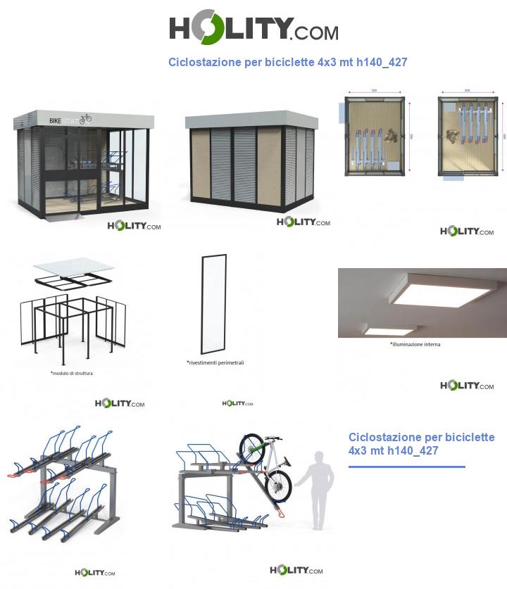 Ciclostazione per biciclette 4x3 mt h140_427
