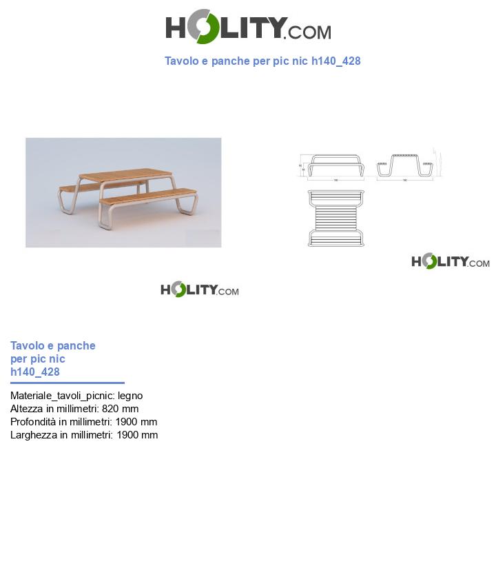 Tavolo e panche per pic nic h140_428