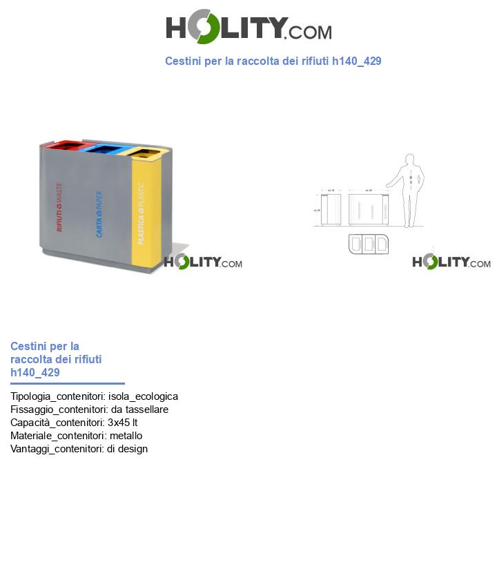 Cestini per la raccolta dei rifiuti h140_429