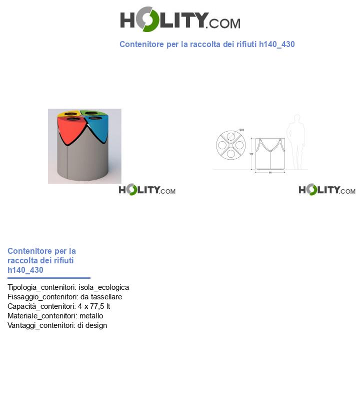 Contenitore per la raccolta dei rifiuti h140_430