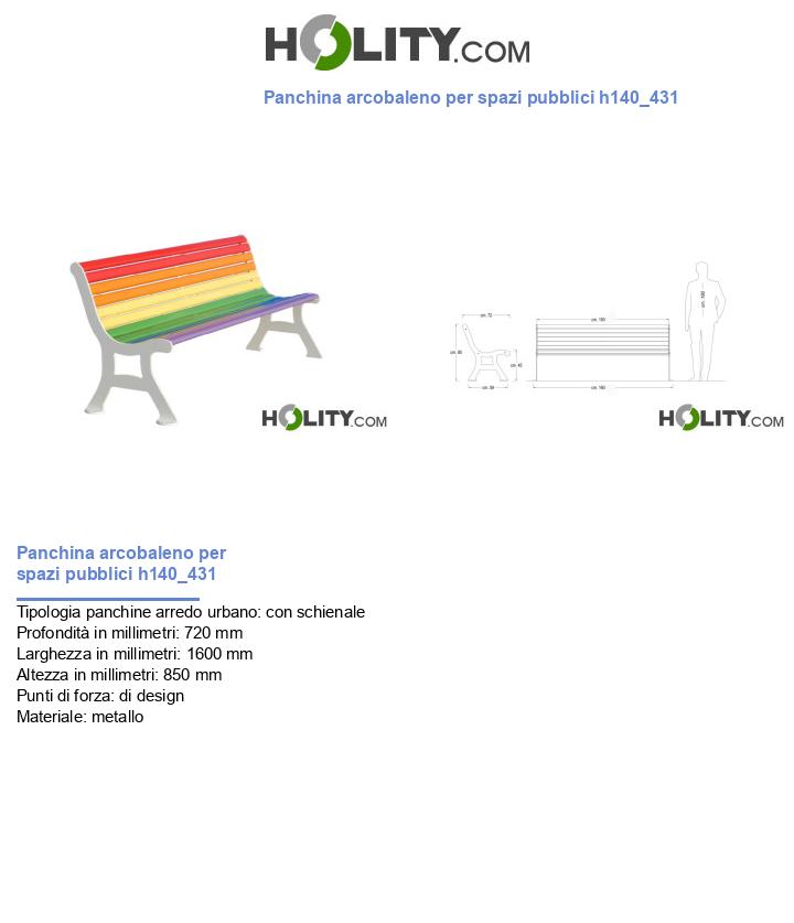 Panchina arcobaleno per spazi pubblici h140_431