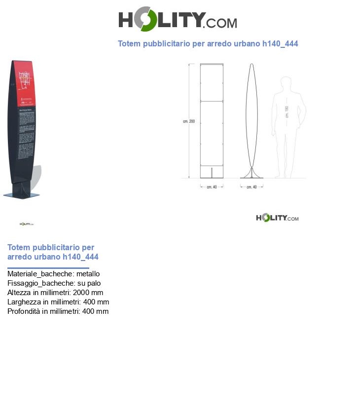 Totem pubblicitario per arredo urbano h140_444