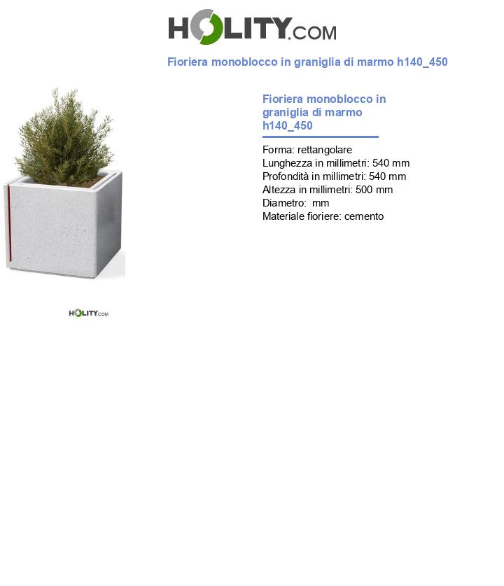 Fioriera monoblocco in graniglia di marmo h140_450