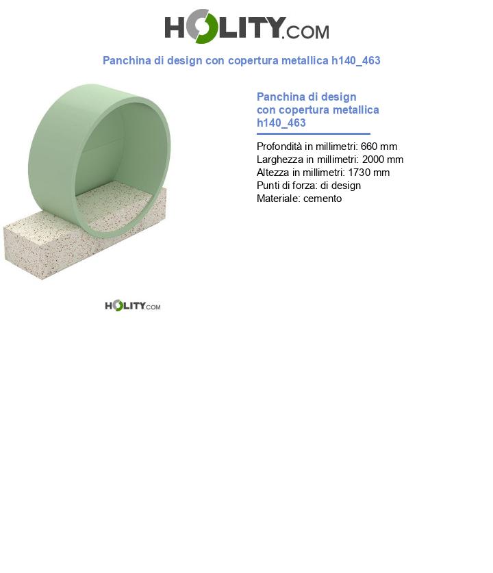 Panchina di design con copertura metallica h140_463