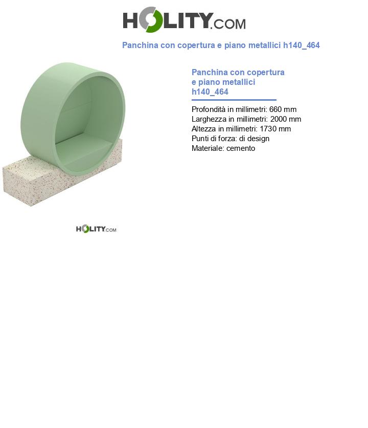 Panchina con copertura e piano metallici h140_464