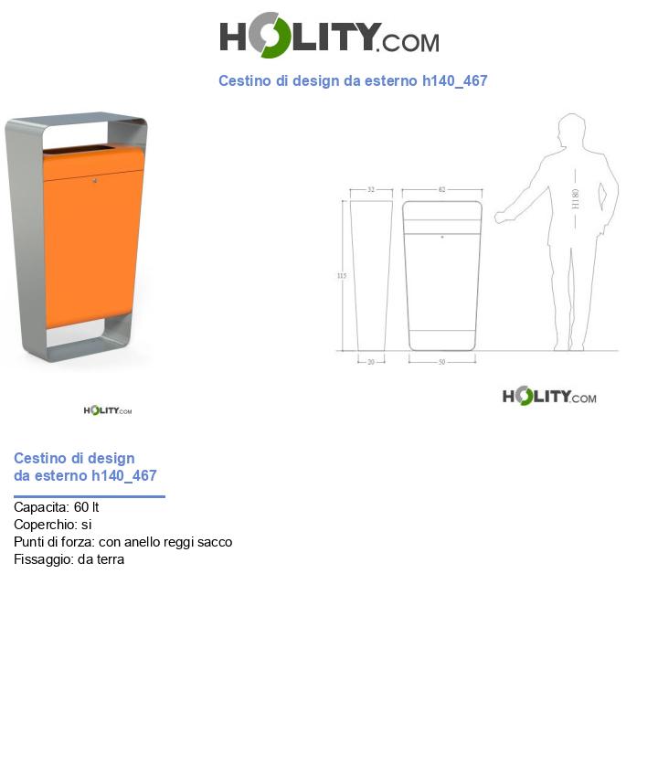 Cestino di design da esterno h140_467