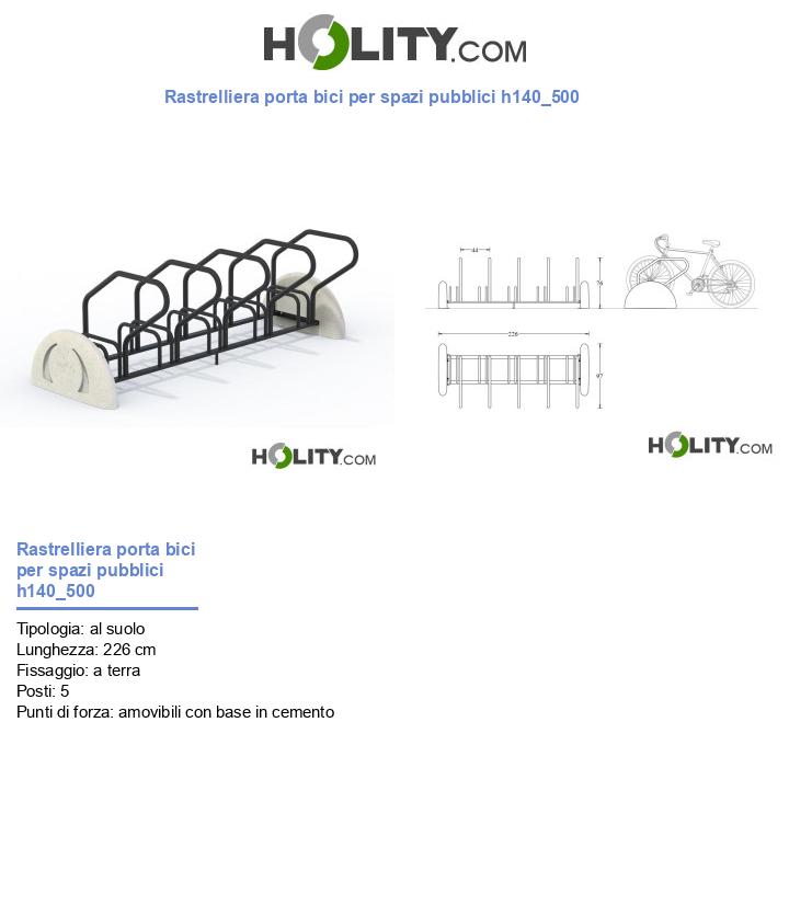 Rastrelliera porta bici per spazi pubblici h140_500