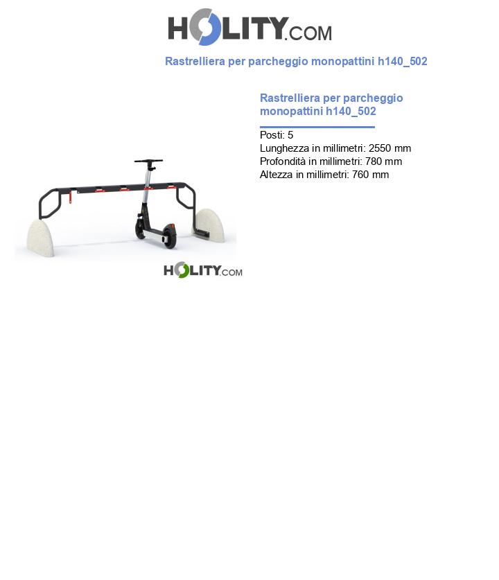 Rastrelliera per parcheggio monopattini h140_502