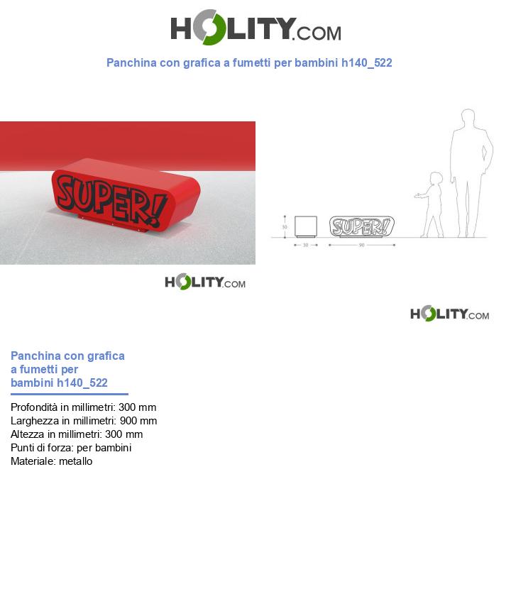 Panchina con grafica a fumetti per bambini h140_522