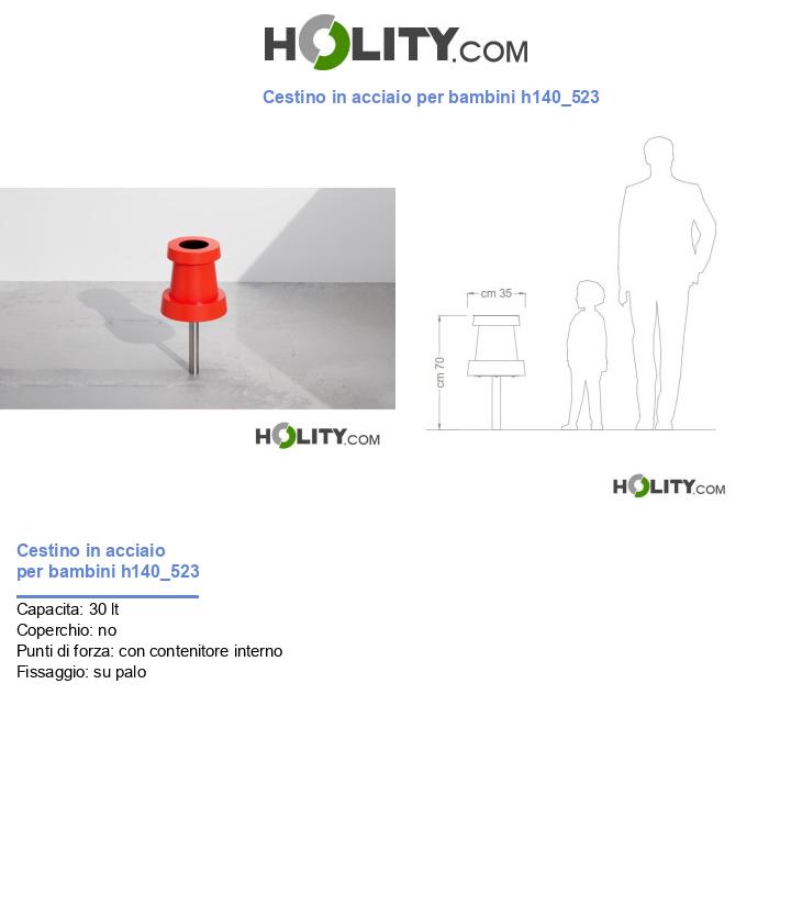 Cestino in acciaio per bambini h140_523