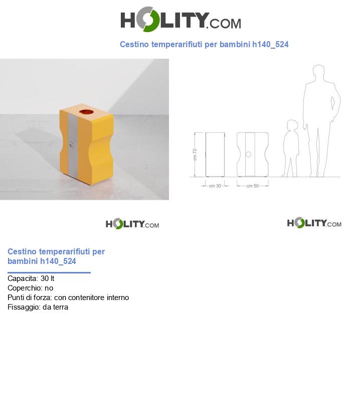 Cestino temperarifiuti per bambini h140_524