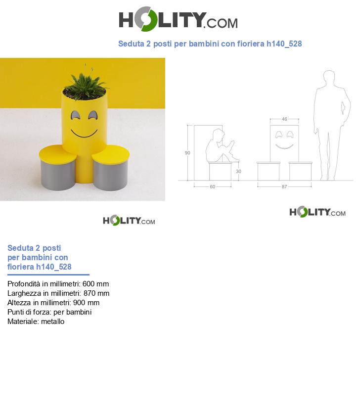 Seduta 2 posti per bambini con fioriera h140_528