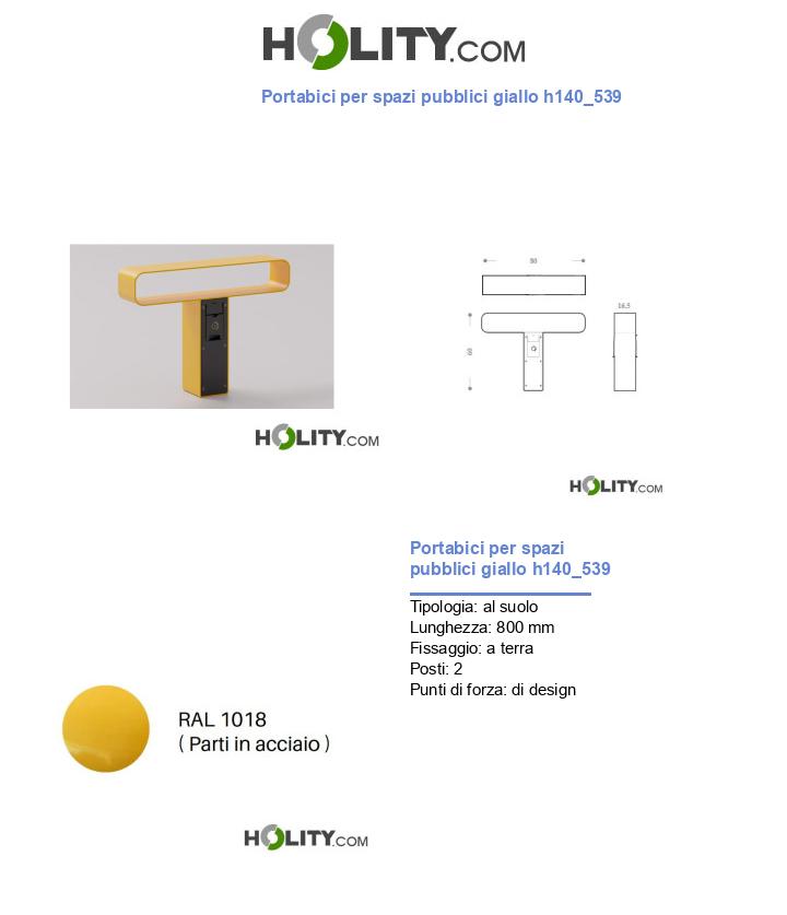 Portabici per spazi pubblici giallo h140_539