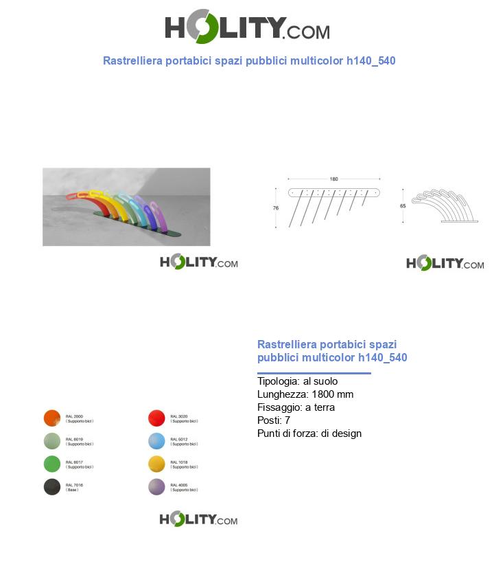 Rastrelliera portabici spazi pubblici multicolor h140_540