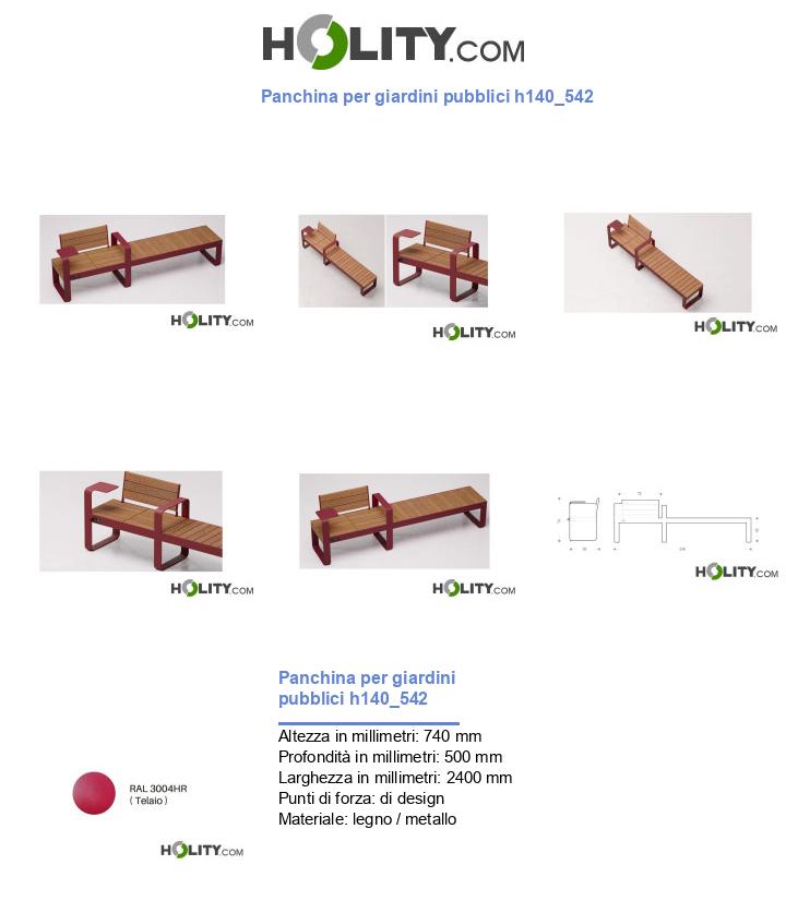 Panchina per giardini pubblici h140_542